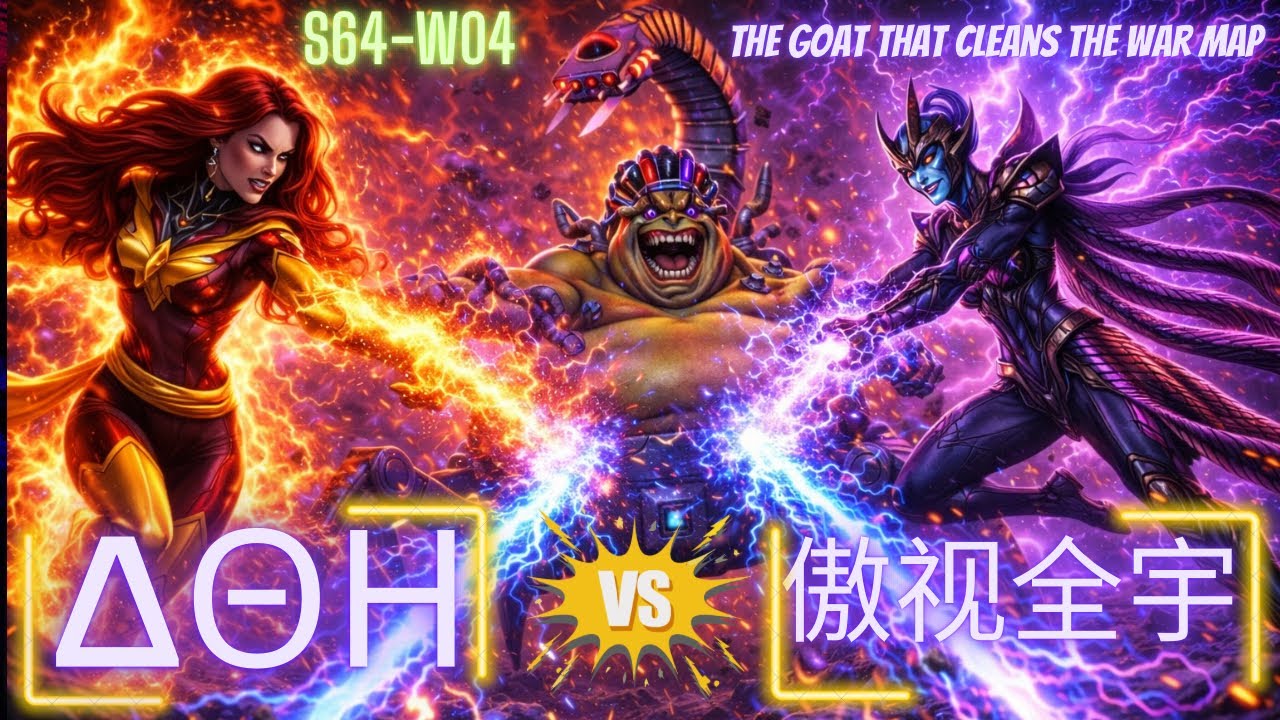 MOJO R4 DEVASTA EL MAPA DE GUERRA 🔥|LIMPIEZA TOTAL | ΔΘΗ VS 傲视全宇 | S64-W04 | MCOC.
