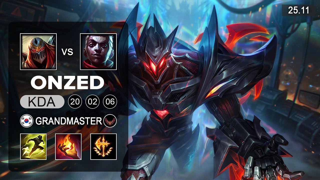OnZed Zed vs Ekko Mid - KR Grandmaster - Patch 25.11 Season 15