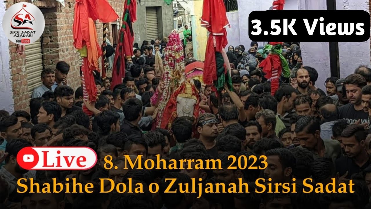 🔴Live Azadari Sirsi | 8 Muharram Shabihe Zuljanah Janabe Qasim a.s Sirsi Sadat 2023