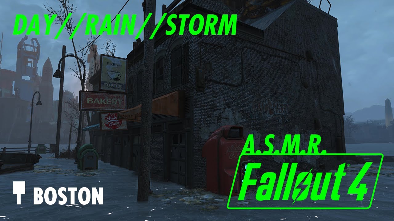 Fallout 4 | ASMR | Rainy Day in Boston Commonwealth