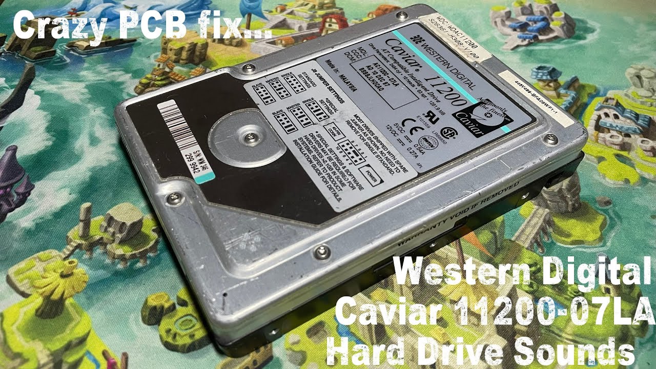 Western Digital Caviar 11200-07LA Hard Drive Sounds - Crazy PCB fix...