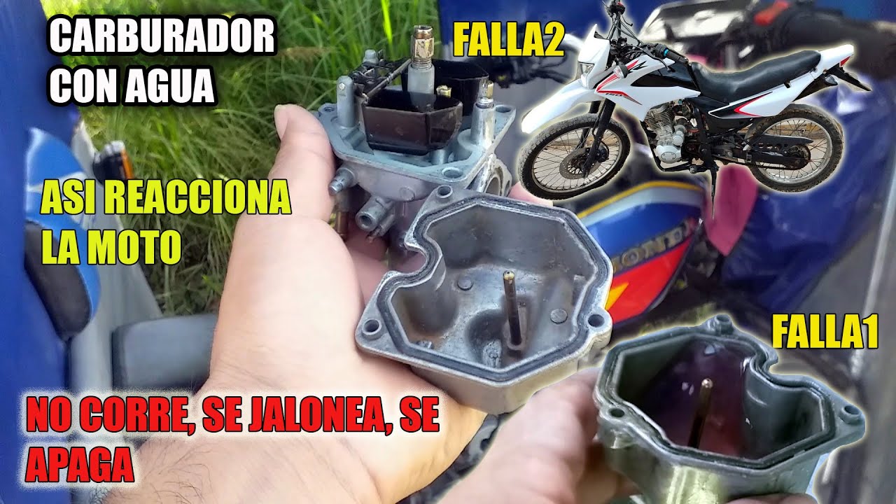 ASI REACCIONA UNA MOTO CON AGUA DENTRO DEL CARBURADOR