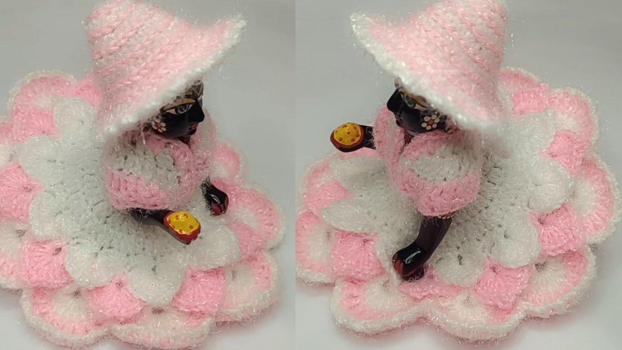 How to make crochet new design winter cap ll  crosia se banaen 5.6 no. Laddu GopalJi ki  winter cap 