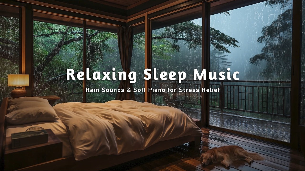 Healing Rain and Piano Music for Sleep to Relax the Body, Calm the Mind and Fall Asleep Easily