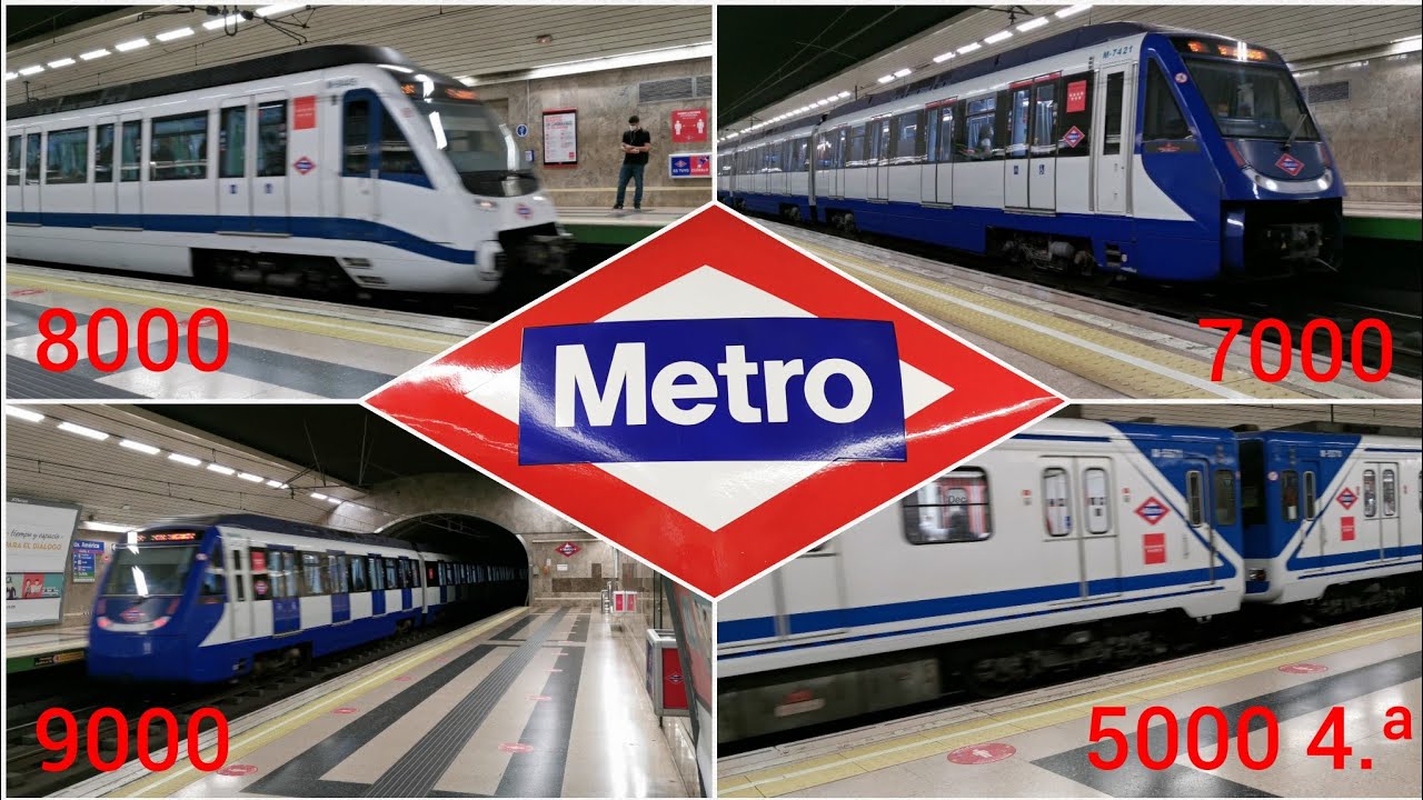 Metro de Madrid AVENIDA AMÉRICA Línea 9 series 5000 4.ª 7000 8000 y 9000 