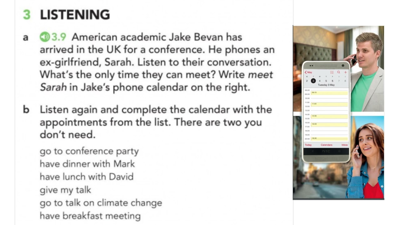 ENGLISH FILE pre-intermediate. 3A. Put it in your calendar! p. 24, ex.3.9