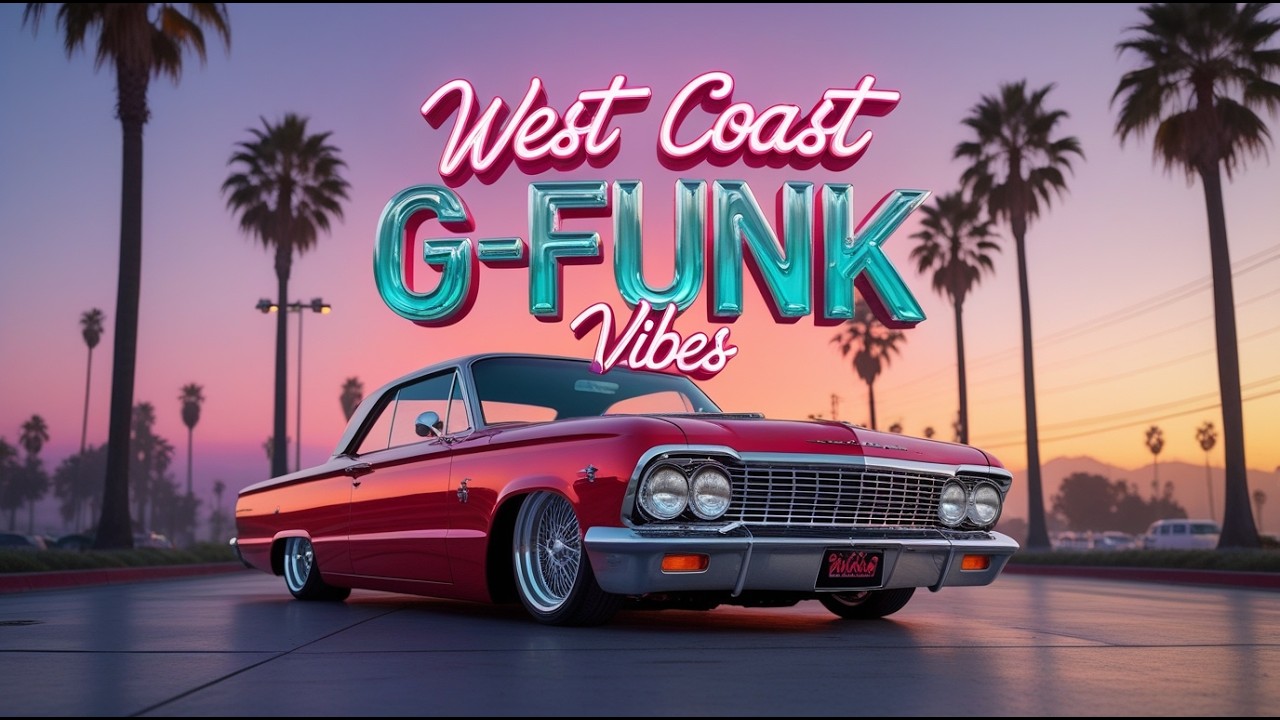 🚗 Classic G-Funk Ride 🌴 Palm Tree Sunset Drive | 90s West Coast Hip Hop Vibes
