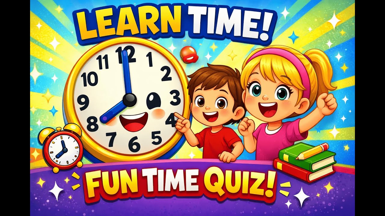 Be On Time! ⏰ Fun Time Quiz for Kids | Learn Telling Time, AM & PM | English Quiz for Children