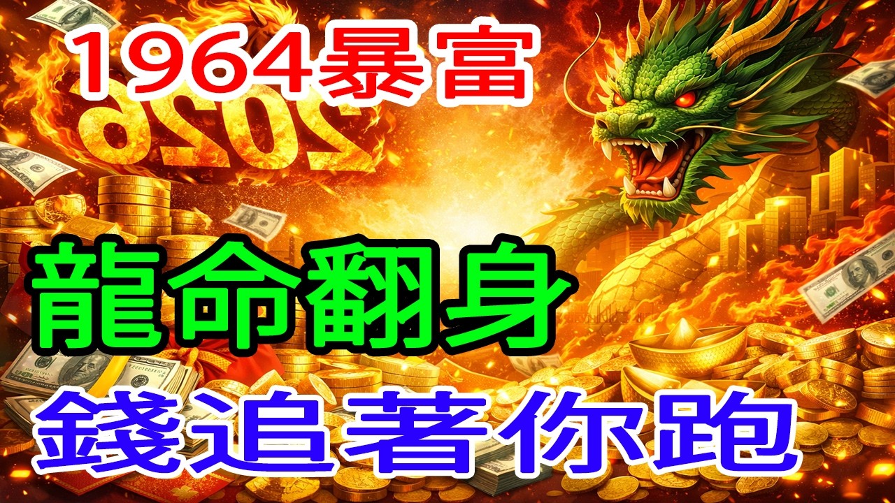 錢門已開、命關已破！1964甲辰龍，2026年富貴就在你門口！#錢追著你跑 #富貴入庫 #龍年翻身 #財運爆棚