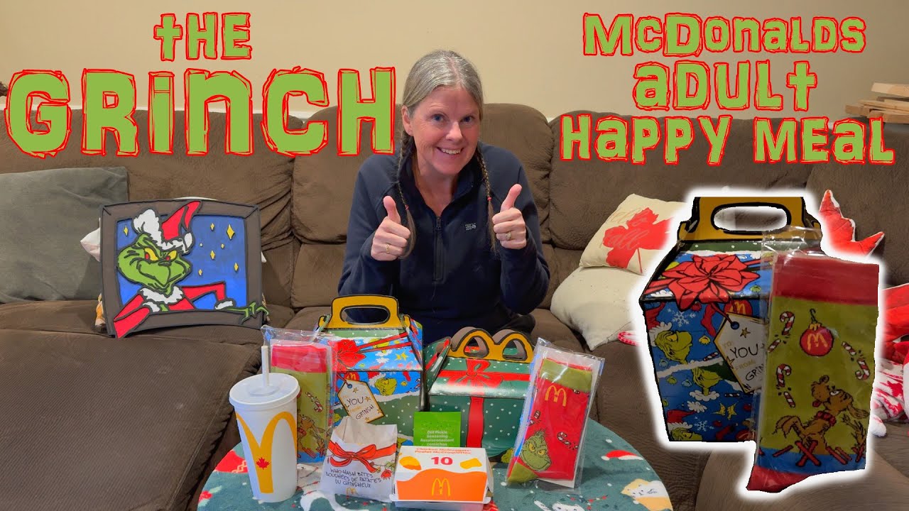 McDonalds Canada: Happy Meal для взрослых Гринча с носками. Сравнение с прошлыми годами. Рождеств...