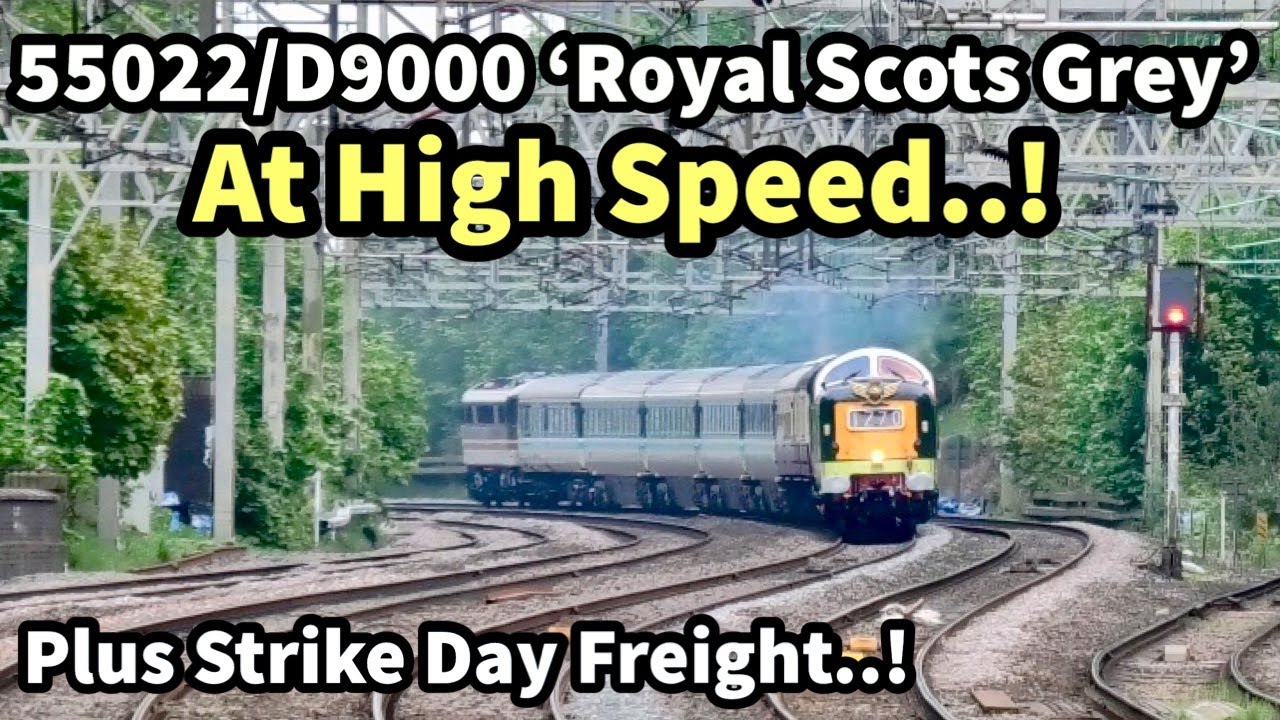 DELTIC AT SPEED.! 55022 'Royal Scots Grey' HAMMERS through Rugeley & Fast Line Freight.! 12/05/23