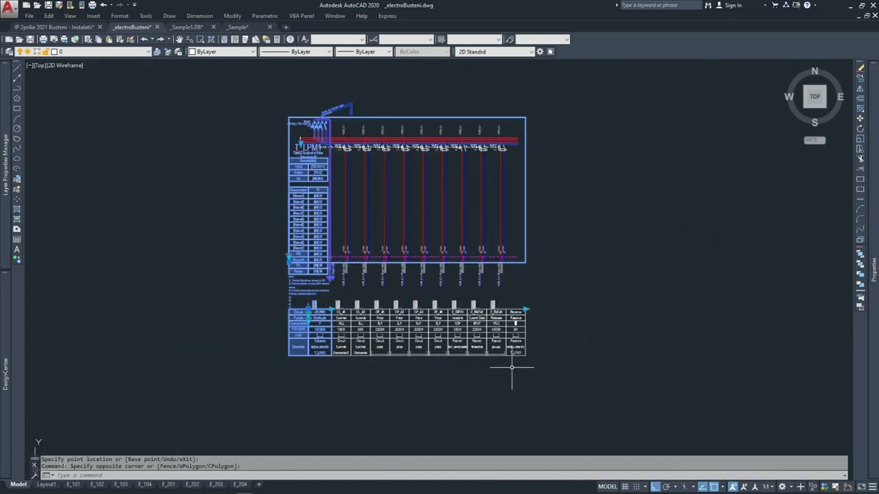 Schema electrică multifilară în AutoCAD