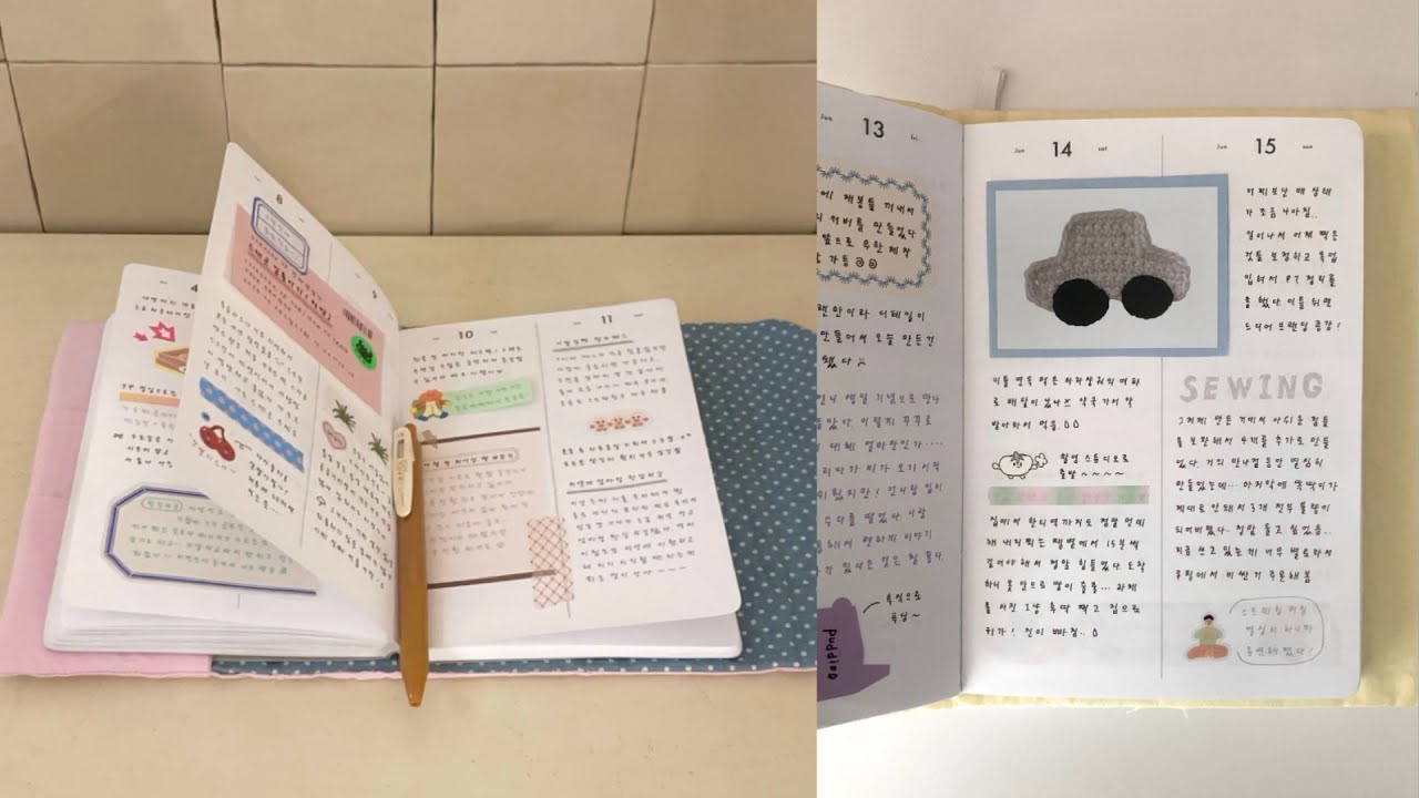 마음에 드는 다꾸 두 장 ☆ᴖ ·̫ ᴖ⸝⸝ 같이 다이어리 꾸며요 !