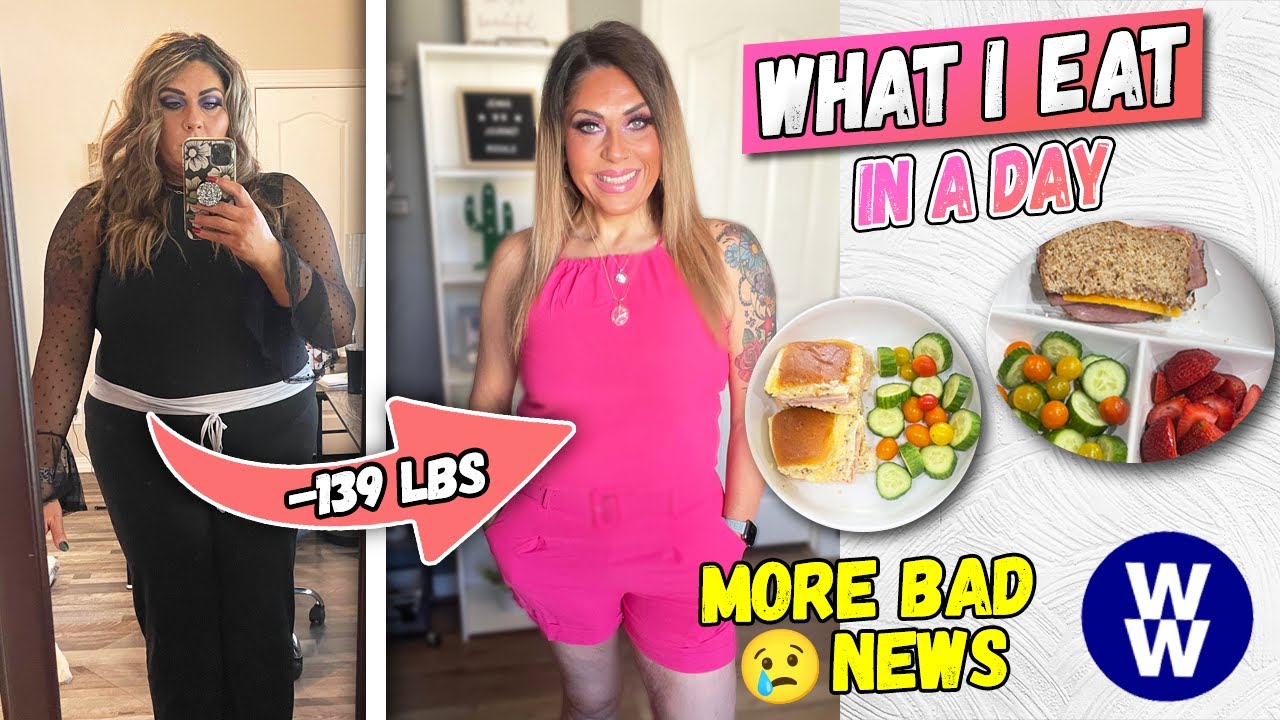 WHAT I EAT IN A DAY ON WW TO LOSE 140 POUNDS - MORE BAD NEWS 😢 - HAWAIIAN TURKEY SLIDERS!