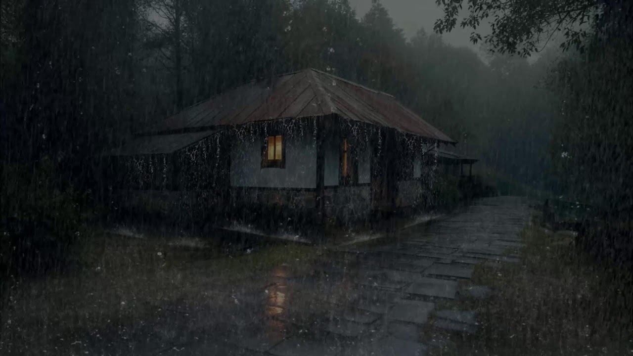 Soothing rain ambience improving focus easing mental stress for peaceful deep sleep