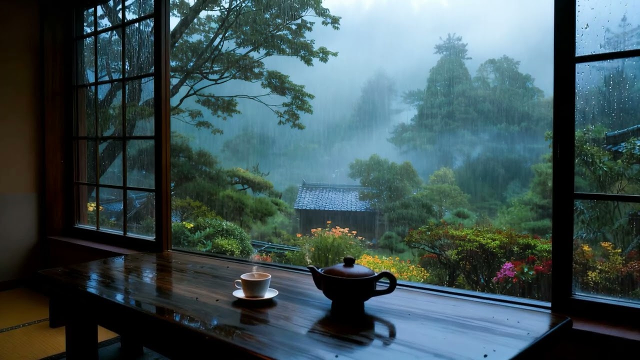 The soothing sound of rain is the music played by nature, Helps relax and sleeping