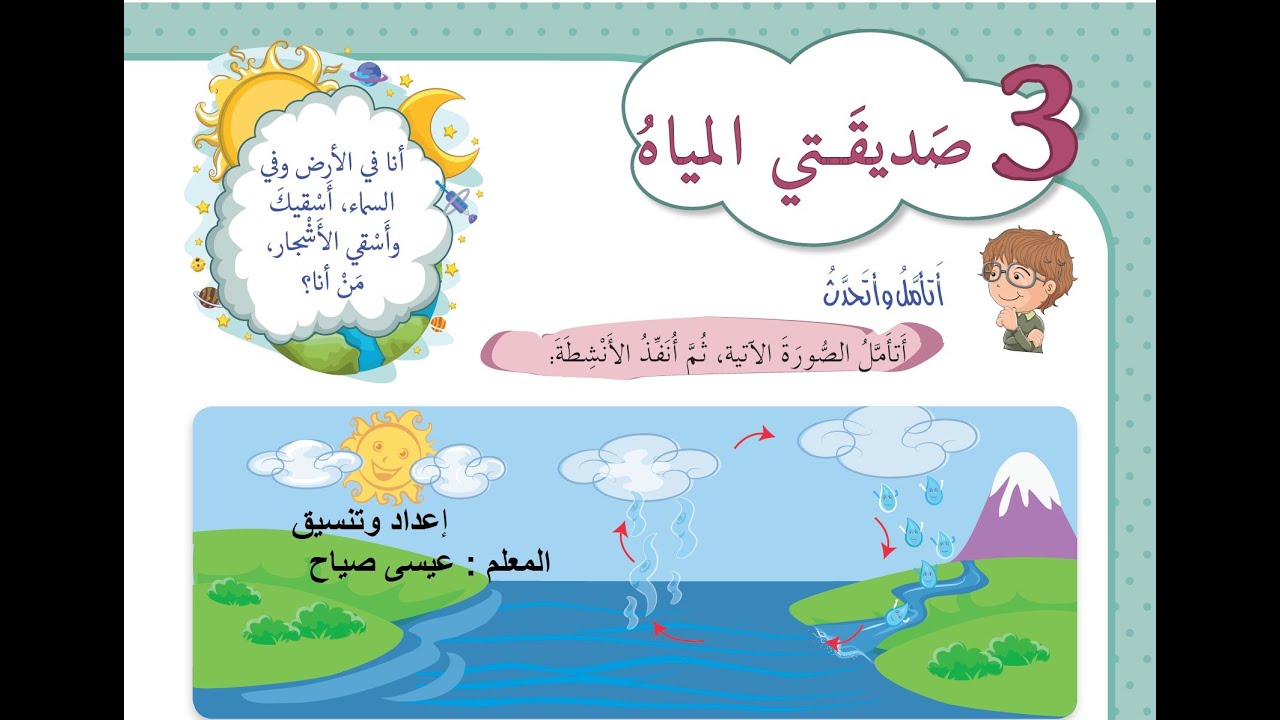 درس القراءة  صديقتي المياه لتلاميذ  الصف الأول الأساسي ا