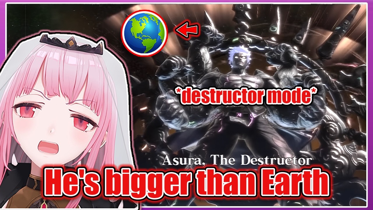 Calli Reaction to Asura the Destructor vs. Chakravartin in Asura’s Wrath 【Hololive EN】