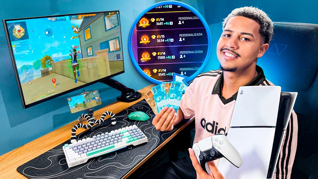 JOGANDO APOSTADO AT&Eacute; COMPRAR UM PS5 NO MOBILADOR! FREE FIRE