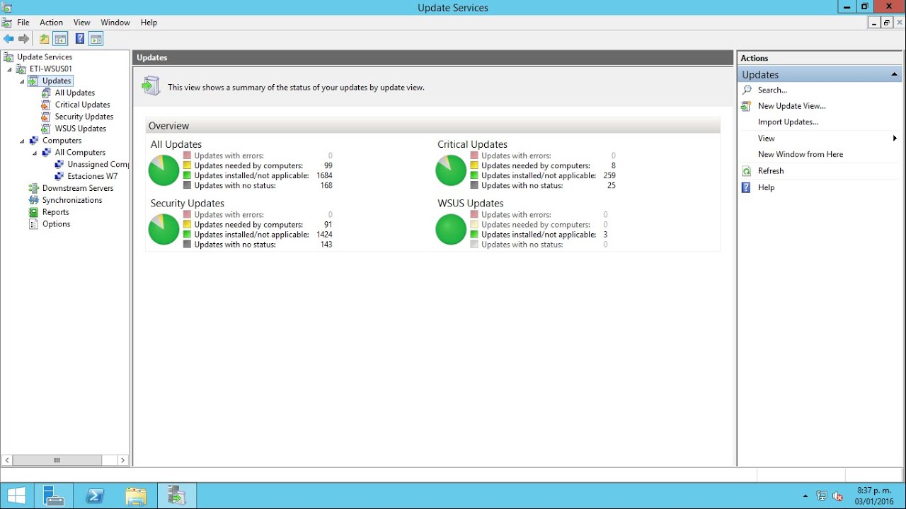 Instalar y configurar WSUS en Windows Server 2012