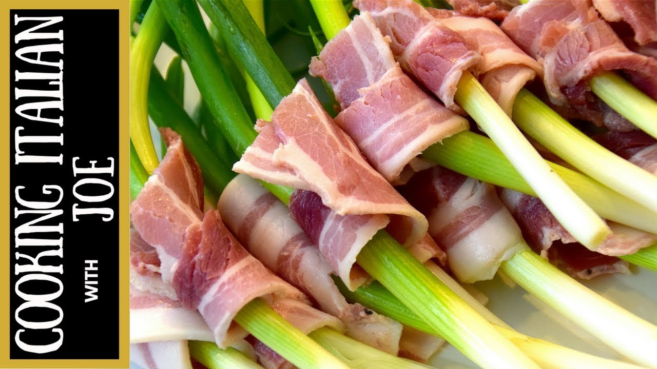 Scallions Wrapped in Italian Bacon | Cooking Italian with Joe