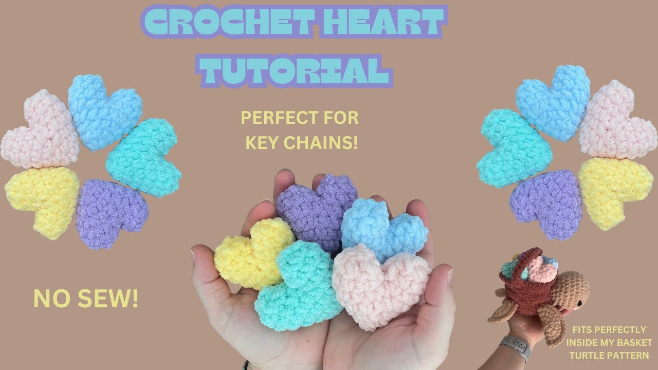 CROCHET HEART TUTORIAL, NO SEW HEART PATTERN, QUICK market prep crochet pattern, Valentine's Day