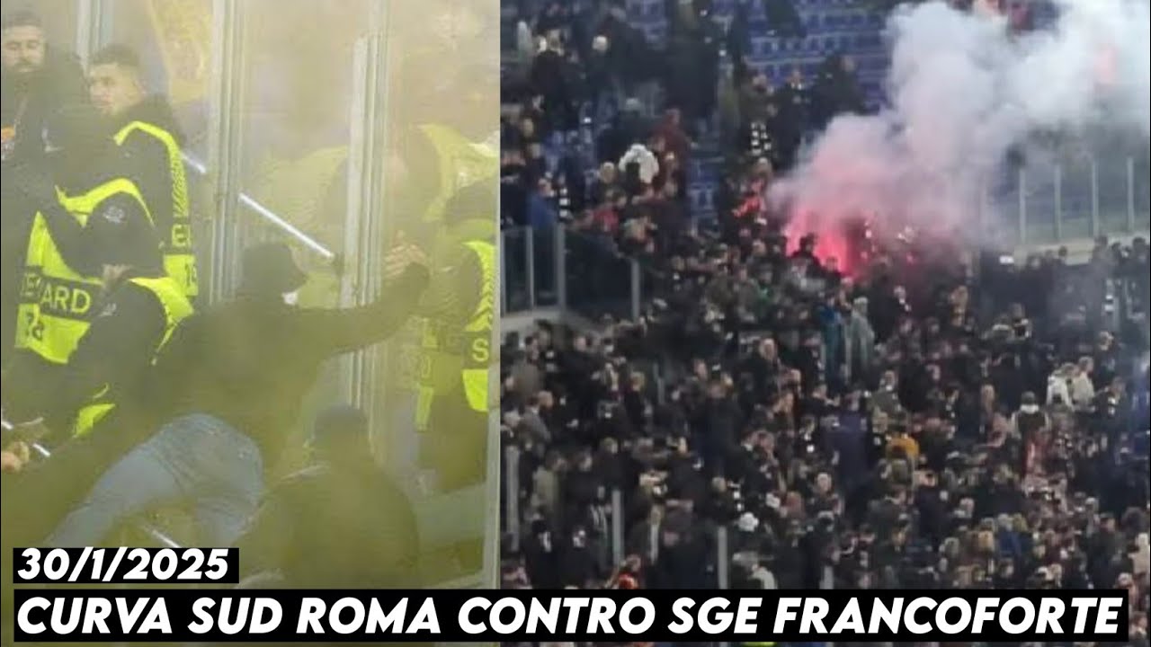CURVA SUD ROMA CONTRO SGE FRANCOFORTE || AS Roma vs Eintracht Frankfurt 30/1/2025