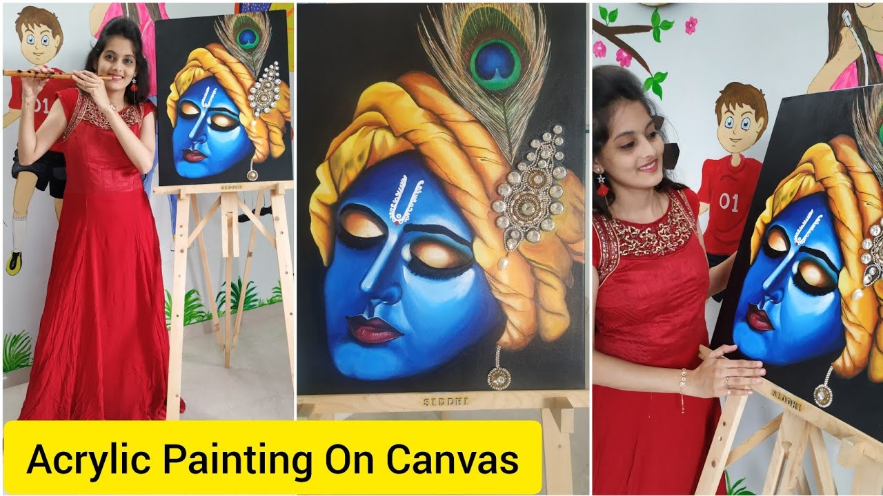 Janmashtami Special | Krishna Painting | Acrylic Painting On Canvas | By Siddhi Art Studio