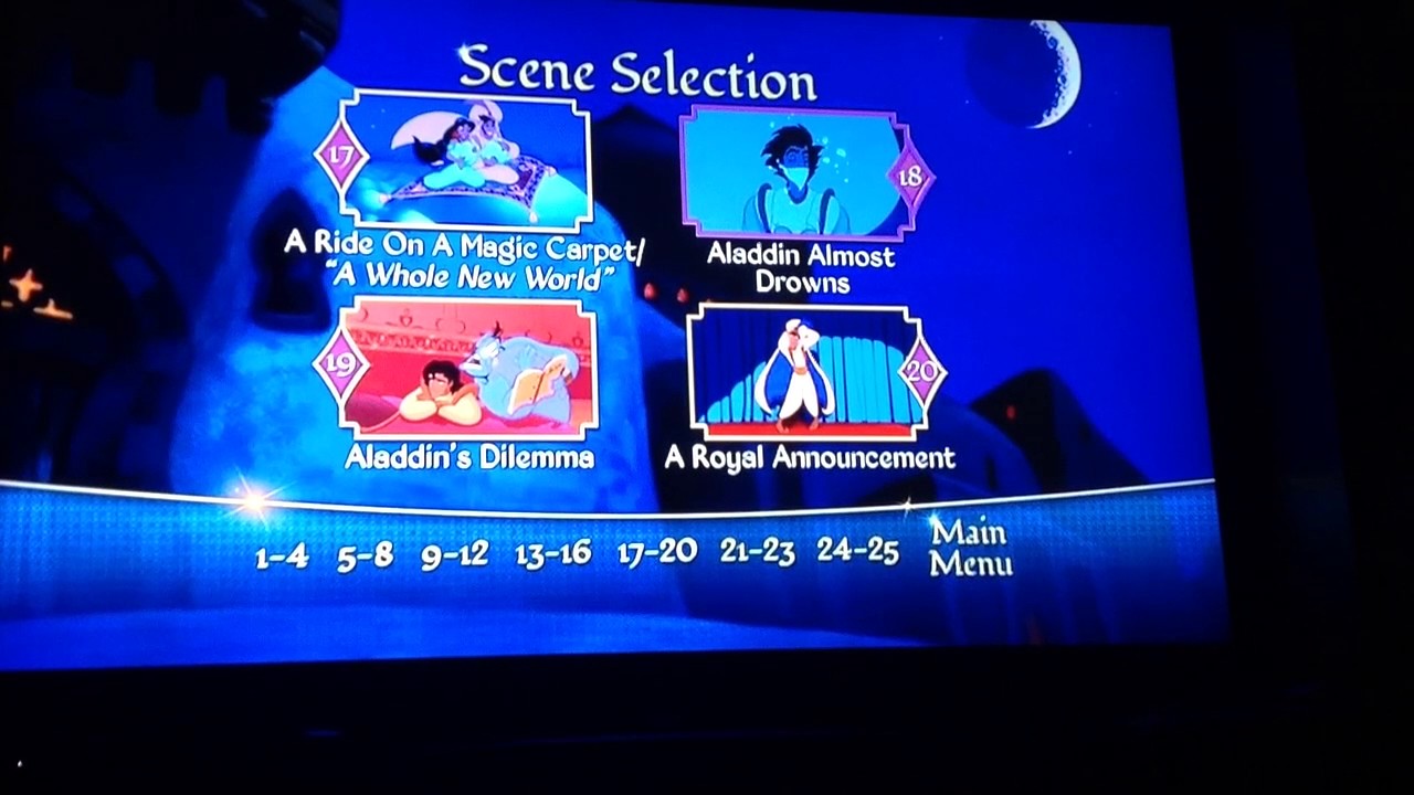 Aladdin (Animation) Main Menu Walkthrough