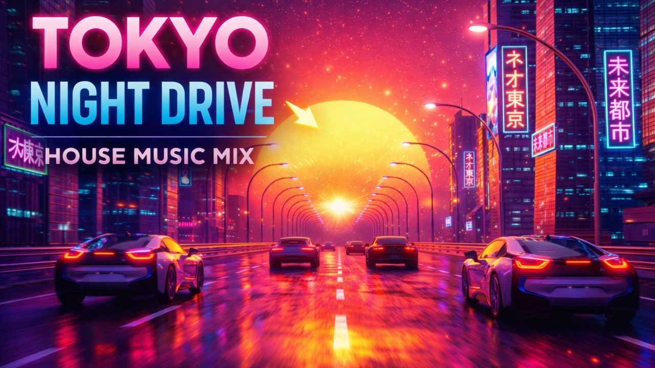 Cyberpunk Tokyo Night Drive 🌆 Energetic House Music Mix | Neon City Drive (7 Hours)