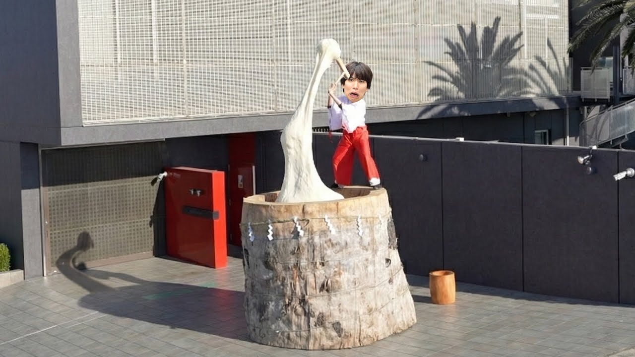 家の前で1200人前の巨大餅つきしてみた。