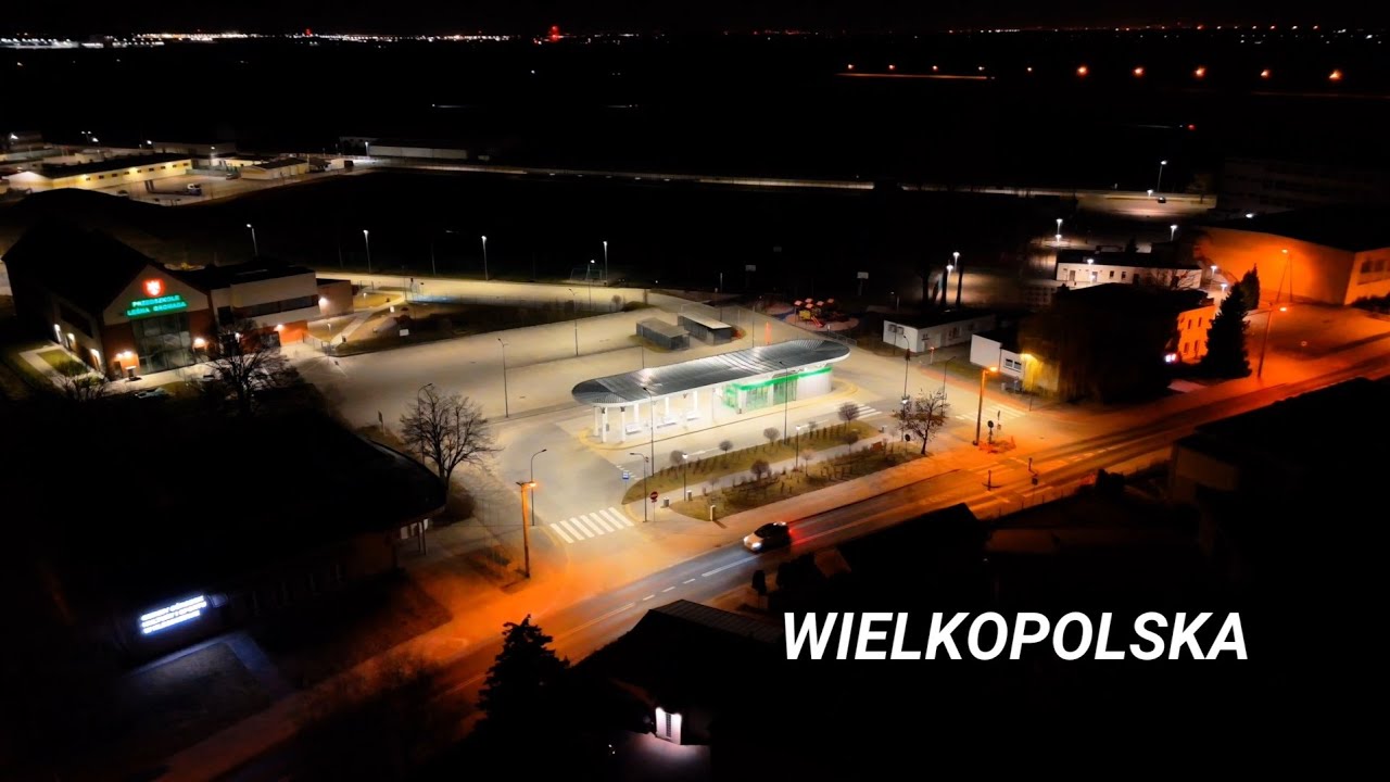 Wielkopolska po zmroku. Dron Nocne loty #drone #dronevideo #dronepilot #wielkopolska #dronecinema 
