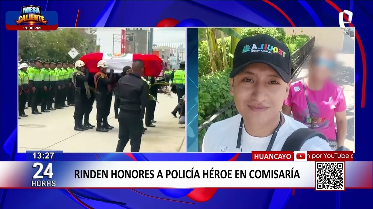 24Horas | Huancayo: rinden honores a policía héroe