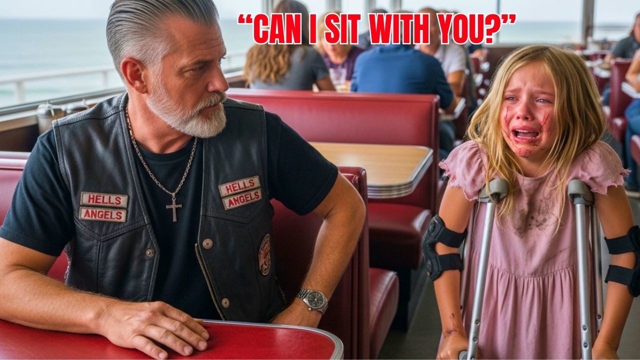 “Can I Sit With You?Everyone Rejected the Crippled Girl — Until She Sat With a Hell’s Angel