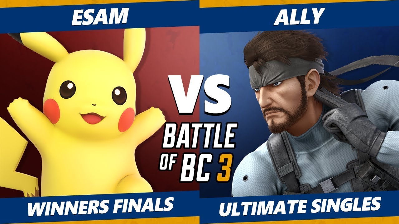 Smash Ultimate Tournament - Esam (Pikachu) Vs. Ally (Snake, Mario) BoBC3 SSBU Winners Finals