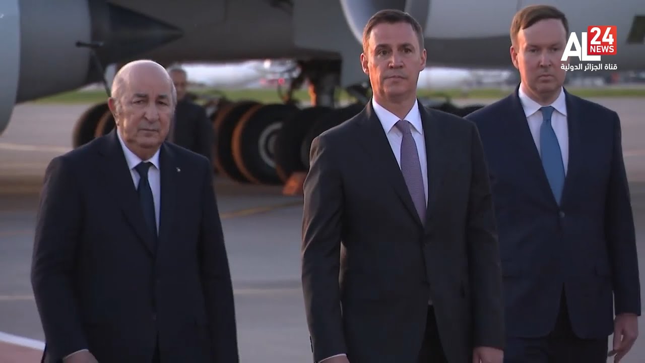 فيديو وصول الرئيس الجزائري عبد المجيد تبون إلى العاصمة الروسية موسكو