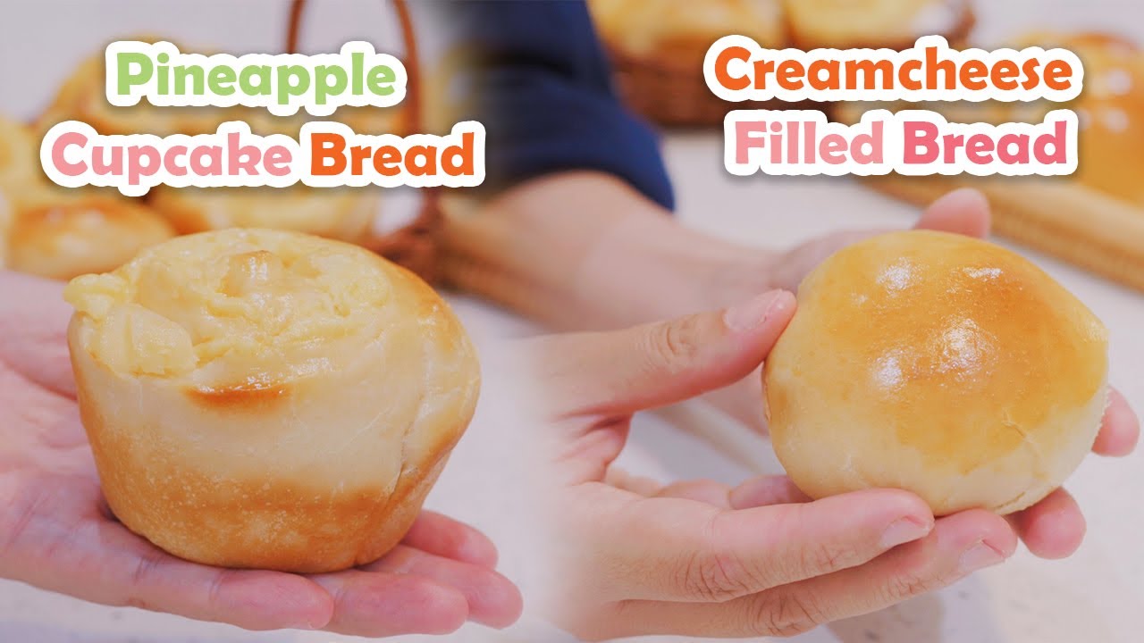 Pineapple cupcake bread loaf vs cream cheese bread loaf-----soft and puffy【At Tasty 】