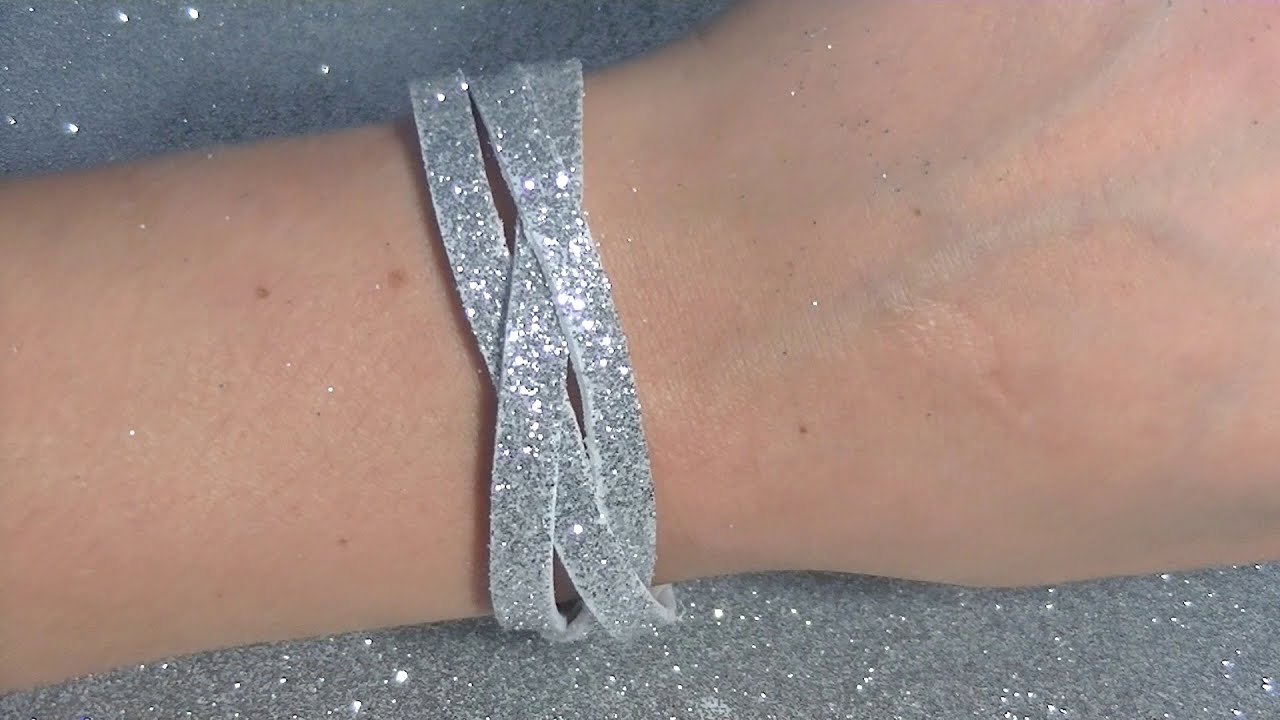 How to make ✨GLITTER foam BRACELETS tutorial DIY EASY