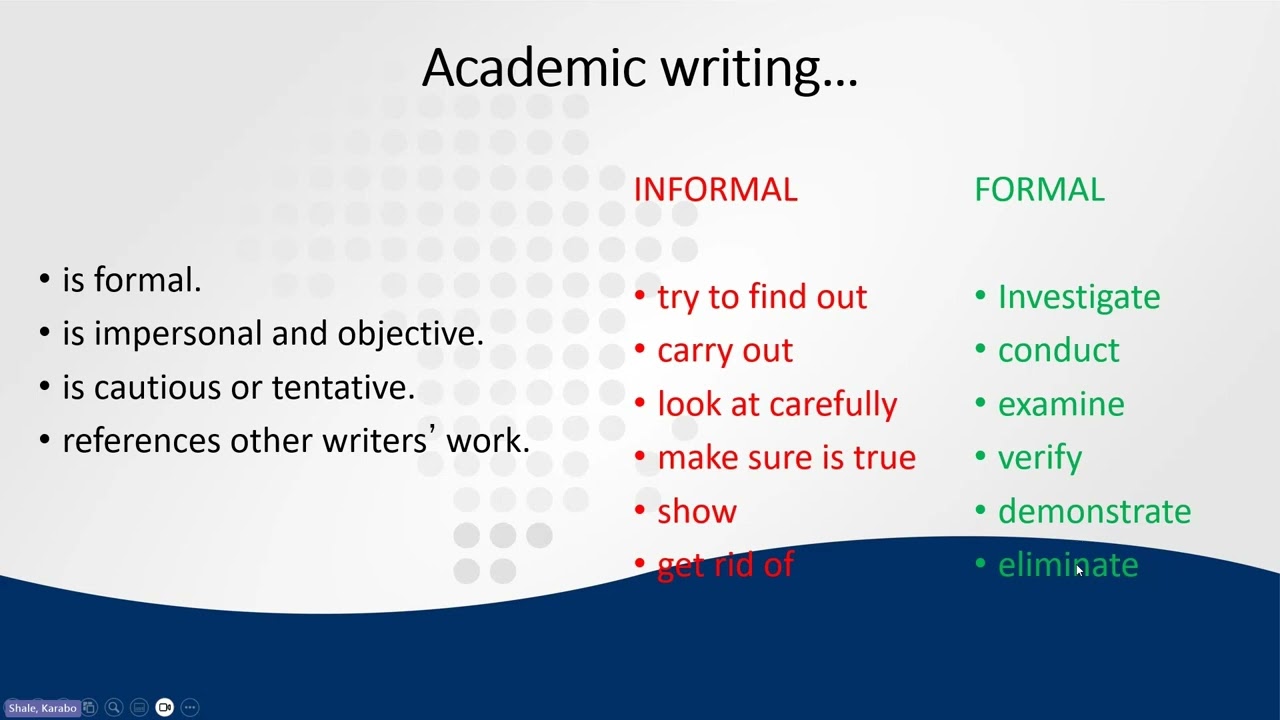 M&D Research Training workshop - Academic Writing Skills