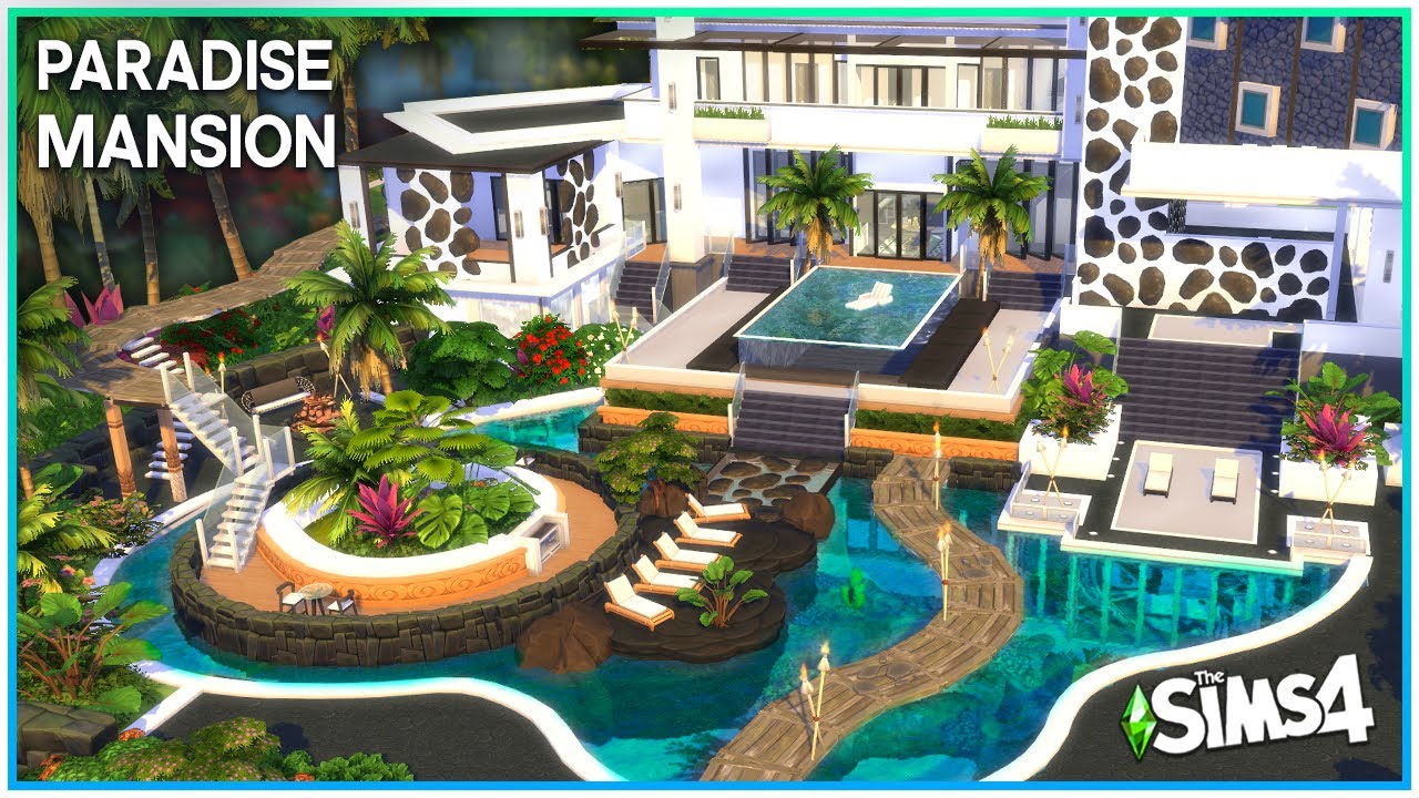 Paradise Beach Mansion 🌴 [No CC] - Sims 4 Speed Build | Kate Emerald