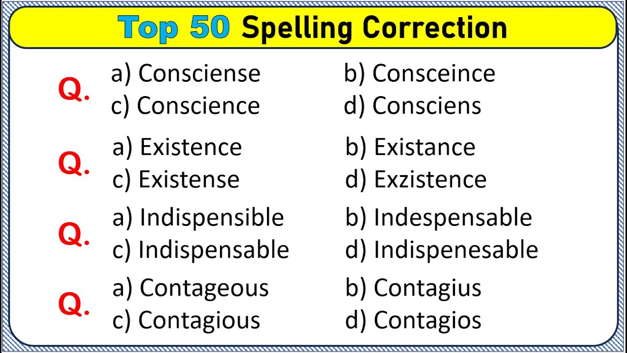 Spelling Correction Quiz || Grammar Quiz || English Language #spellingcorrection #englishquiz