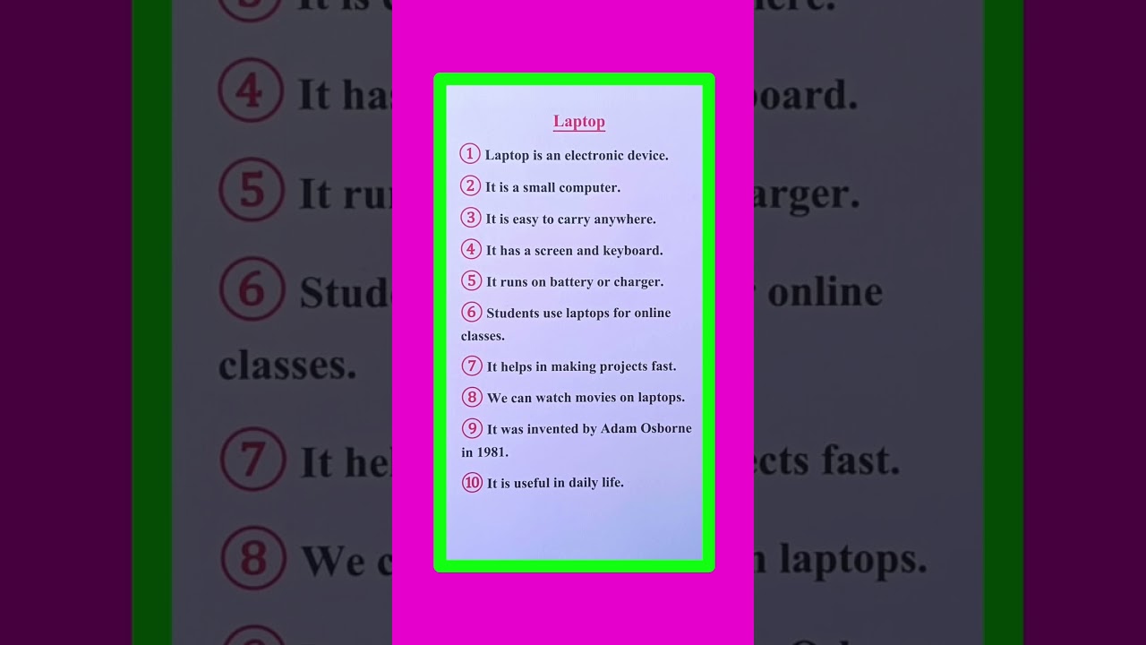 10 Lines On Laptop in English/Essay On Laptop in English/Laptop Essay in English