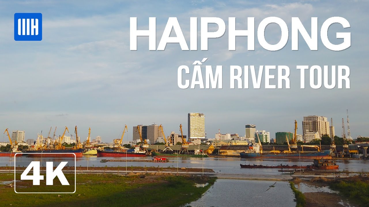 [4K] Haiphong, Vietnam - Virtual cycling tour around the bridges on Cấm river
