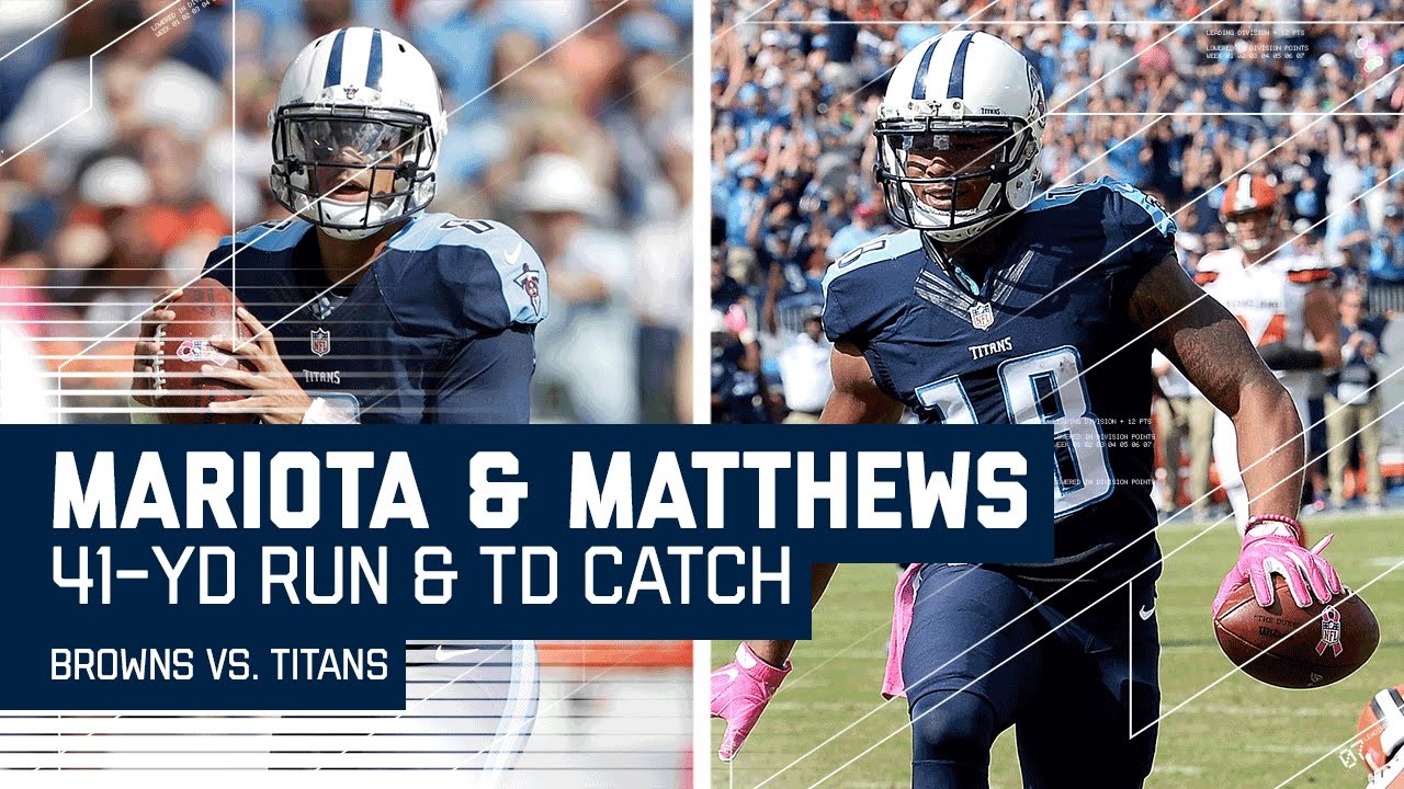 Marcus Mariota's 41-Yard Run Sets Up Rishard Matthews' TD Catch! | Browns vs. Titans | NFL