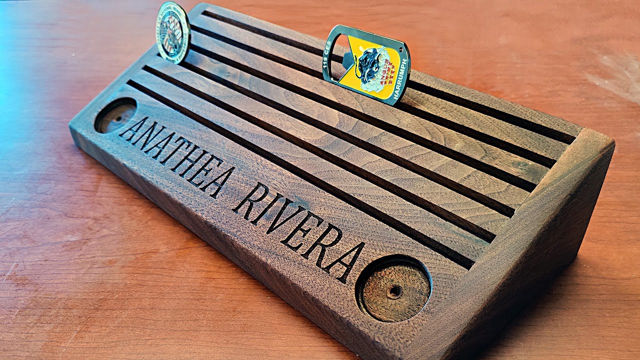 Challenge Coin Display From Walnut Wood
