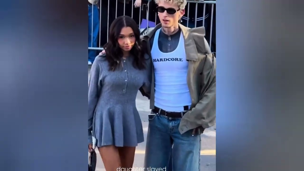 Machine Gun Kelly and his daughter Casie Baker are family goals.at the paris fashion week 