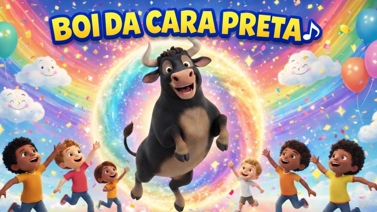 BOI DA CARA PRETA VEM BRINCAR Música Infantil Animada + Dança Colorida para Crianças