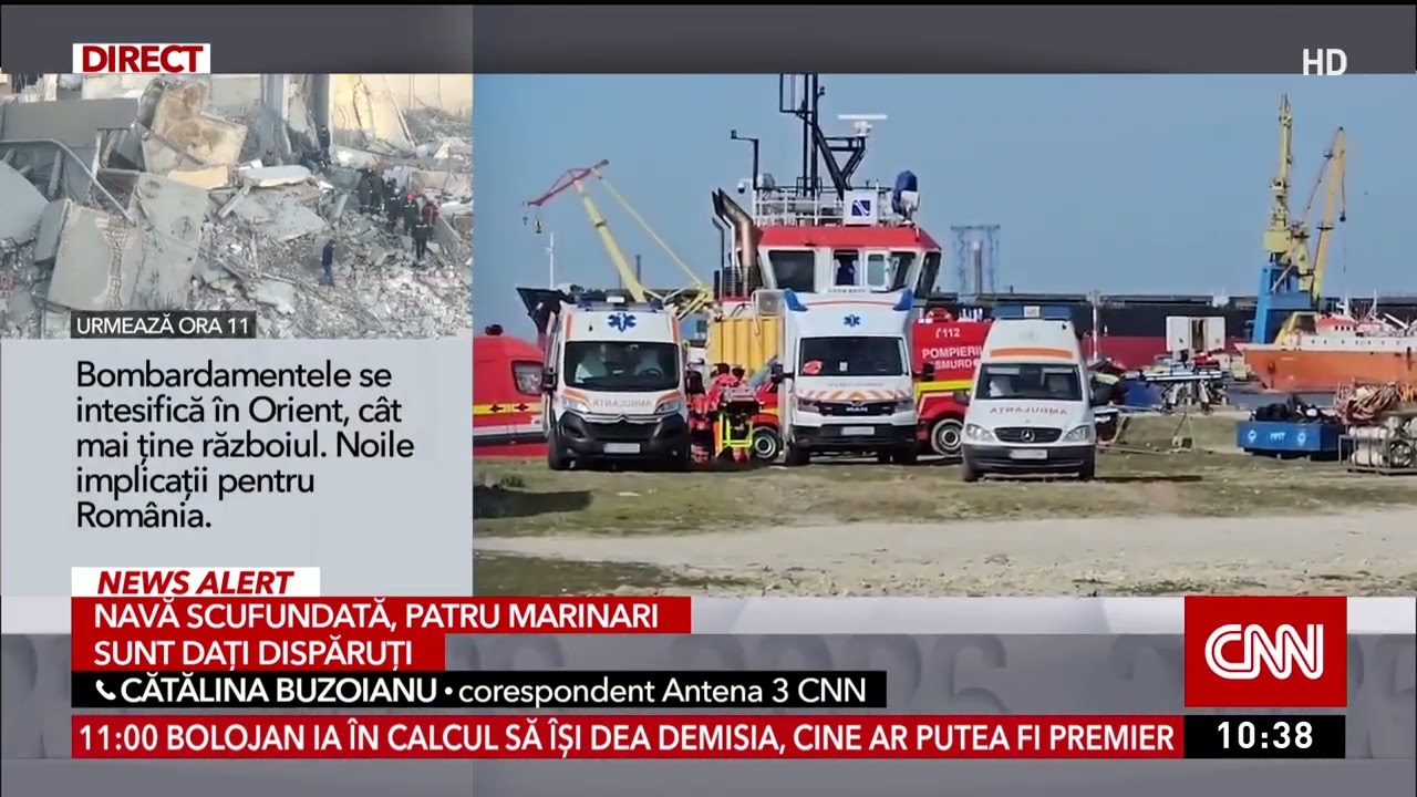Navă scufundată, patru marinari sunt dați dispăruți