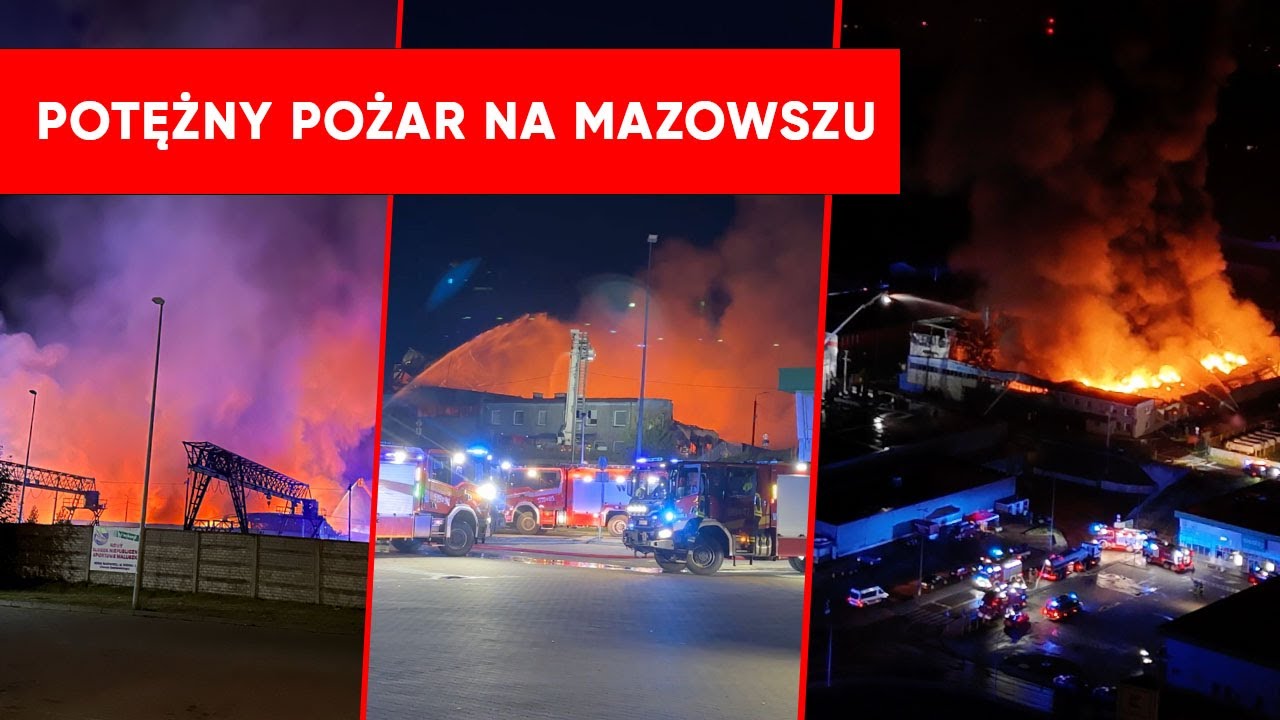 Potężny pożar w Mińsku Mazowieckim. Płonie hala produkcyjna