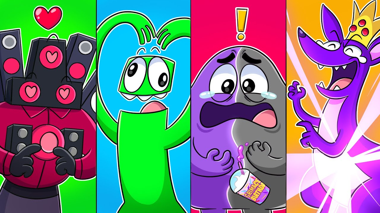 20 GARTEN of BANBAN, SIKIBIDI, GRIMACE SHAKE & RAINBOW FRIENDS ANIMATION COMPILATION